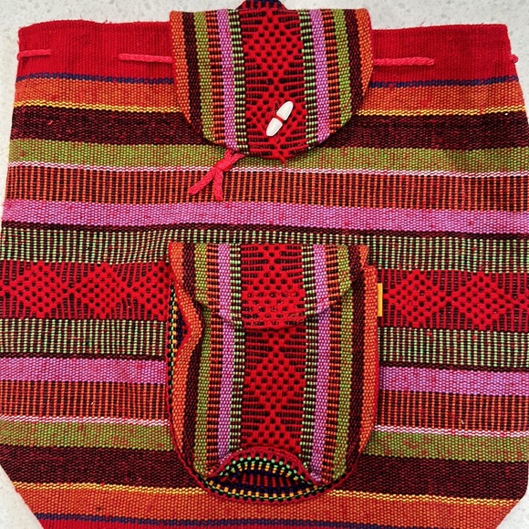 MEXICAN SHERAPE RED BOHO BACKPACK - Picture 4 of 6